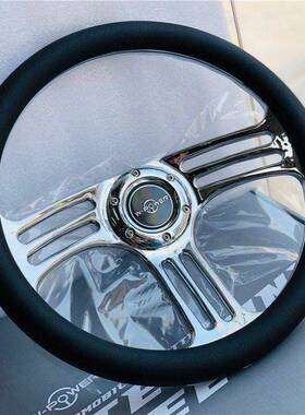 汽车改装方捷向盘通用老款达普桑复古方向盘14寸方向盘D方型255向