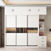 实用木轻奢衣柜拉室推9188门带电脑书桌组合现代简约家卧一体网