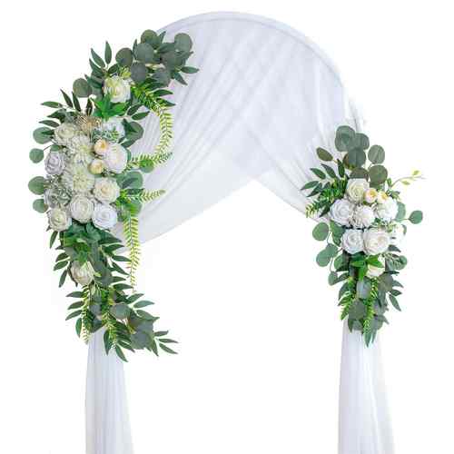 真花花婚礼YMX003装饰家楣居花环插画玫瑰绢仿花门壁挂饰