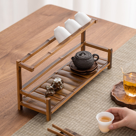 一品仟堂桌面博古架实木中式摆件小型现代简约装饰品杯架茶具架