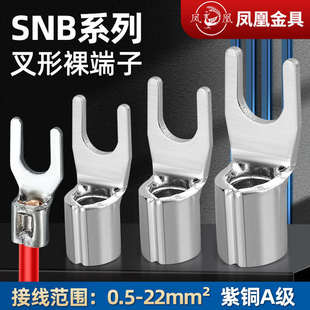 5.5叉形冷壓接線端子紫銅 含專票 鳳凰SNB叉型裸端頭SNB1.25
