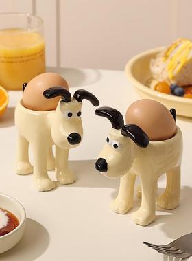 鸡蛋托 托陶瓷放蛋杯耐高温鸡蛋盅戒指美妆蛋架粉扑架网红小摆件