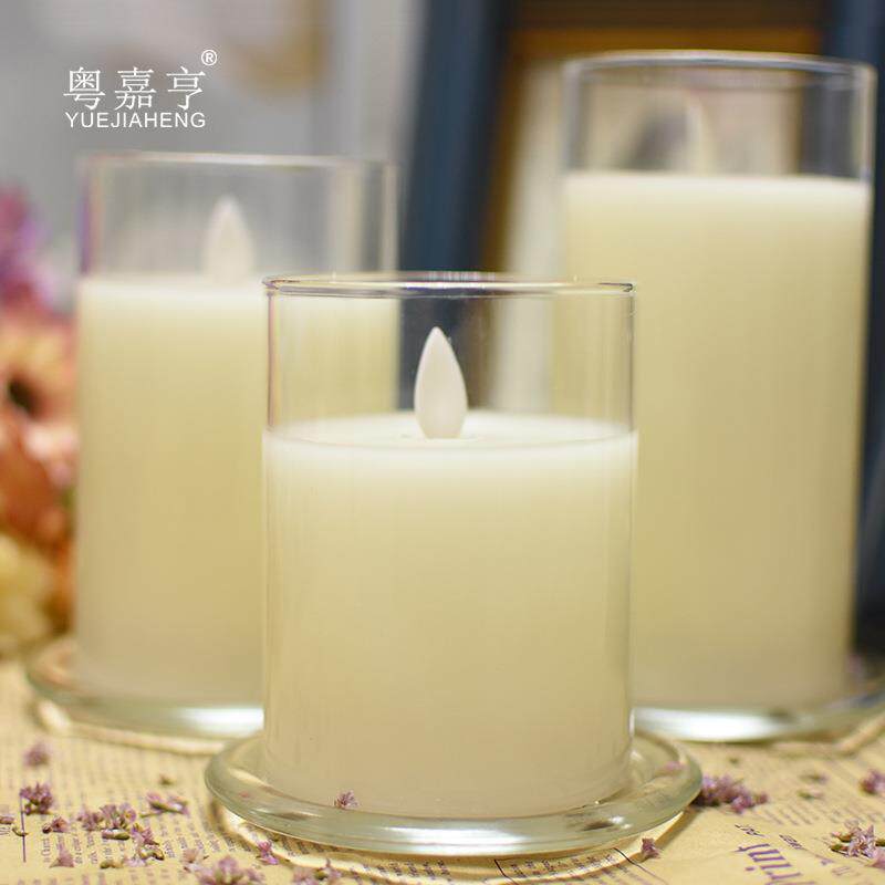玻璃杯摇摆电子蜡烛浪漫表白布置求婚引路led夜灯遥控仿真假石蜡