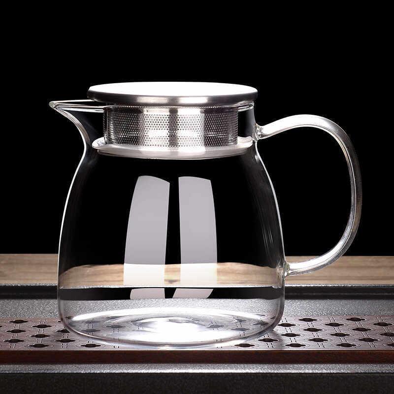 玻璃壶茶具不锈钢盖子加厚手工耐高温凉水壶花茶壶泡茶壶水壶茶具