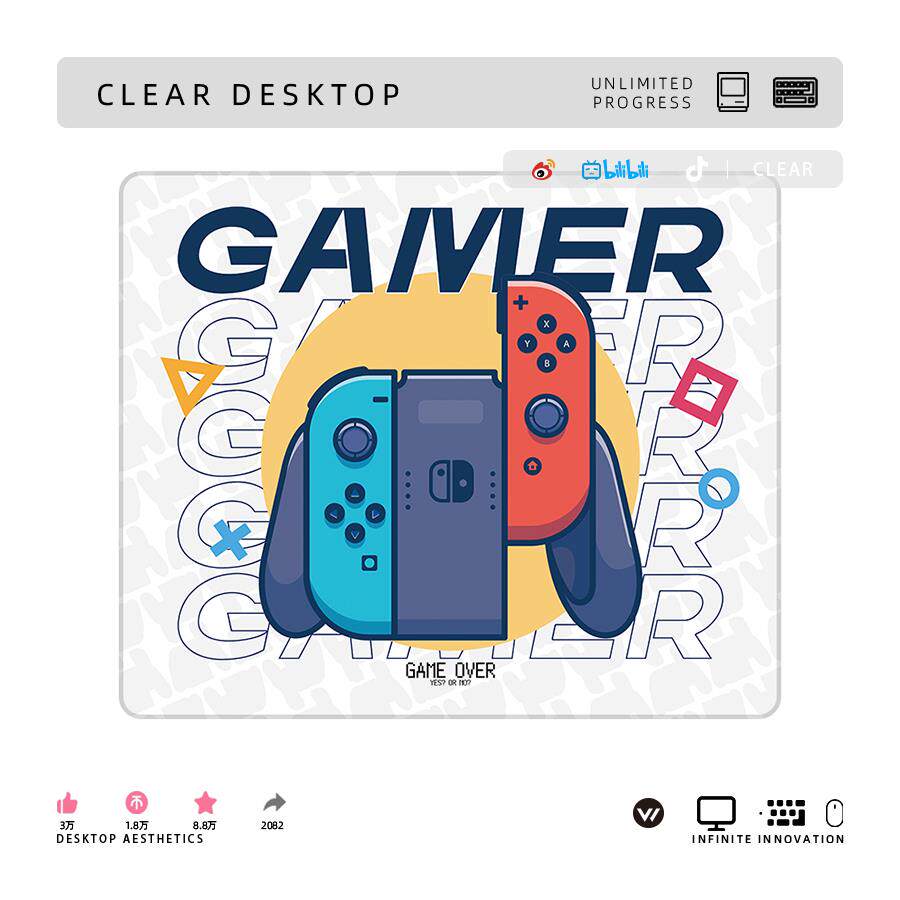 CLEAR质物 SWITCH游戏机电竞周边滑鼠垫二次元学生宿舍