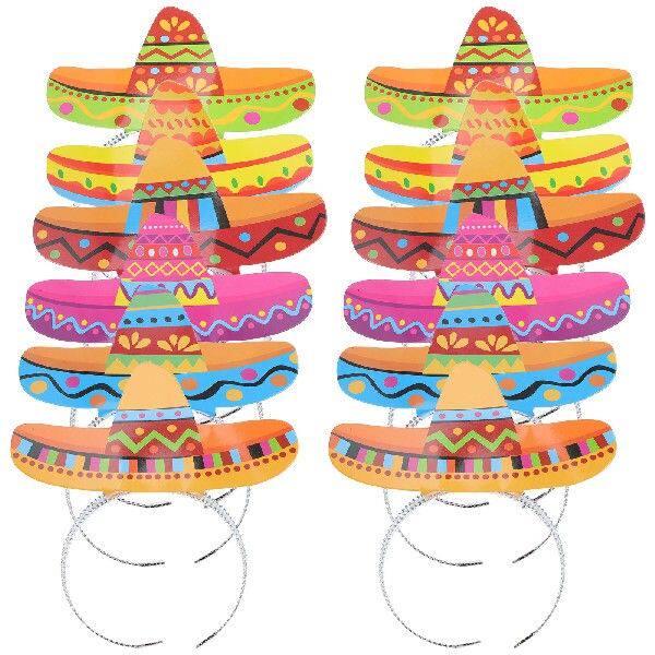 12 Pcs Headband Wide Brimmed Hat Mexican Party Hats Fiesta