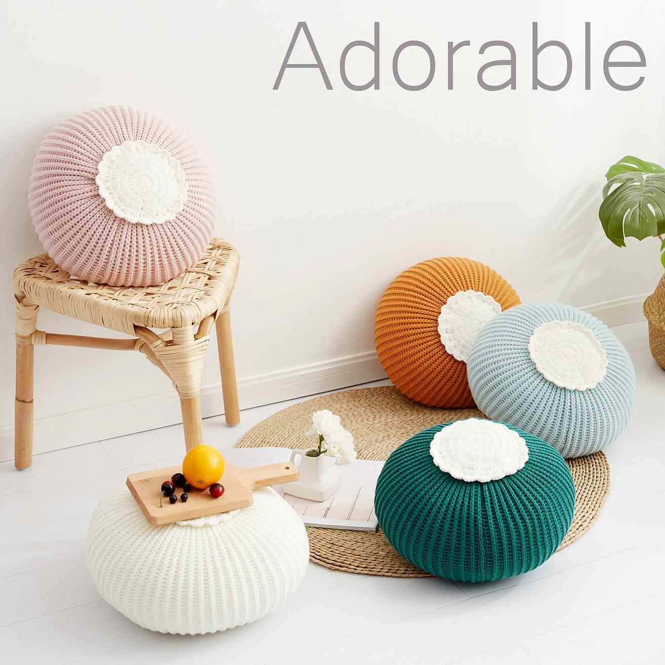 北针织坐凳抱枕蒲团欧坐垫可爱QLBZ0028南瓜居软装板样房家摄影道