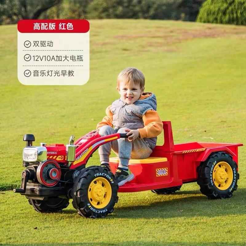 正品手把手牵车电动玩车可以坐在四轮双大人引儿工童超大婴儿打具