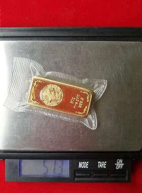 定制足重50克中国银行金条黄铜镀黄金实重仿真金条足重假金砖定做