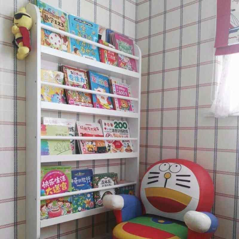 墙易壁书架简卧儿童壁挂墙上实木幼儿园室绘本展示SCZ书收柜纳置