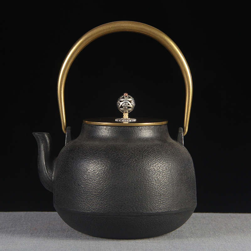 新中式茶壶摆件 茶室茶馆样板房客厅居软装家饰品 复古铸铁壶茶具