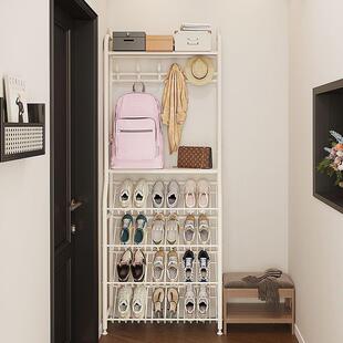 柜门厅易多能置物架家用 帽道755架过玄关窄功鞋 简鞋 架铁艺门后鞋