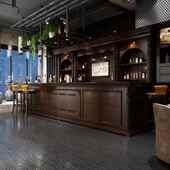 欧式 实木复银古酒888吧啡饭店拐角弧形吧台收台前台咖奶水茶服装