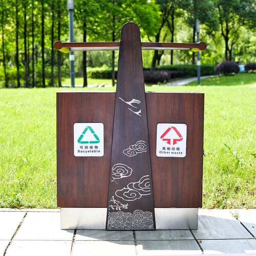 厂家定制户外不锈钢垃圾桶大号工业公园景区小区垃圾箱复古果皮箱