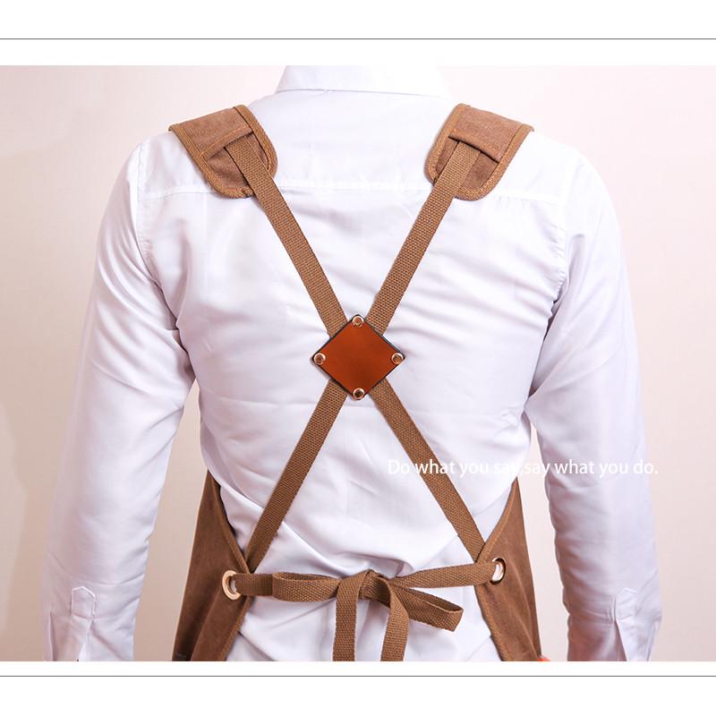 欧美风围裙时尚园艺男士耐磨防水logo花艺理发师牛仔工作服女