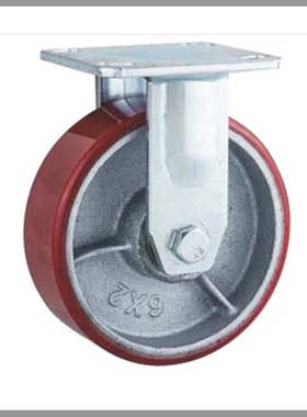 批发重型铁芯红边PU轮 W35Z承重300KG450KG脚轮厂家现货