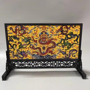 彷古瓷器宫廷风格瓷板画 画屏风家装客厅办公室摆件工艺品古玩收