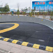 车库坡道减噪 滑板斜坡减速板垄 躁减速带实心橡胶 止垫防地下板