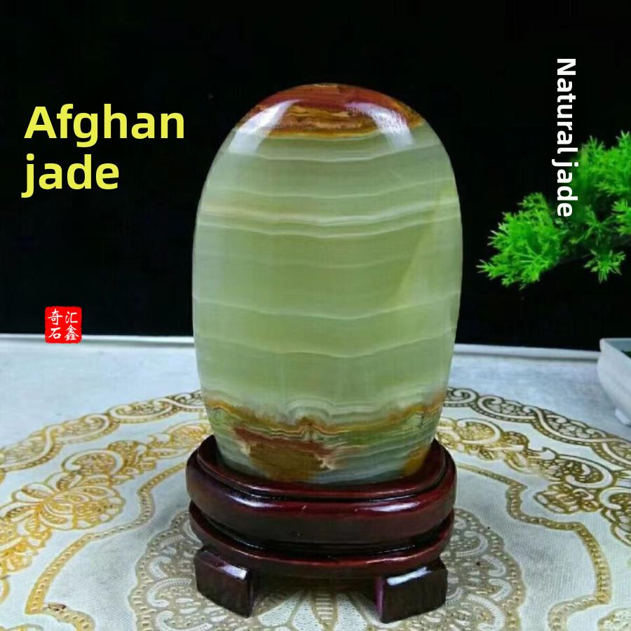 天然石原石摆件阿富汗玉石观赏石自然纯天然石头客厅家居装饰摆件