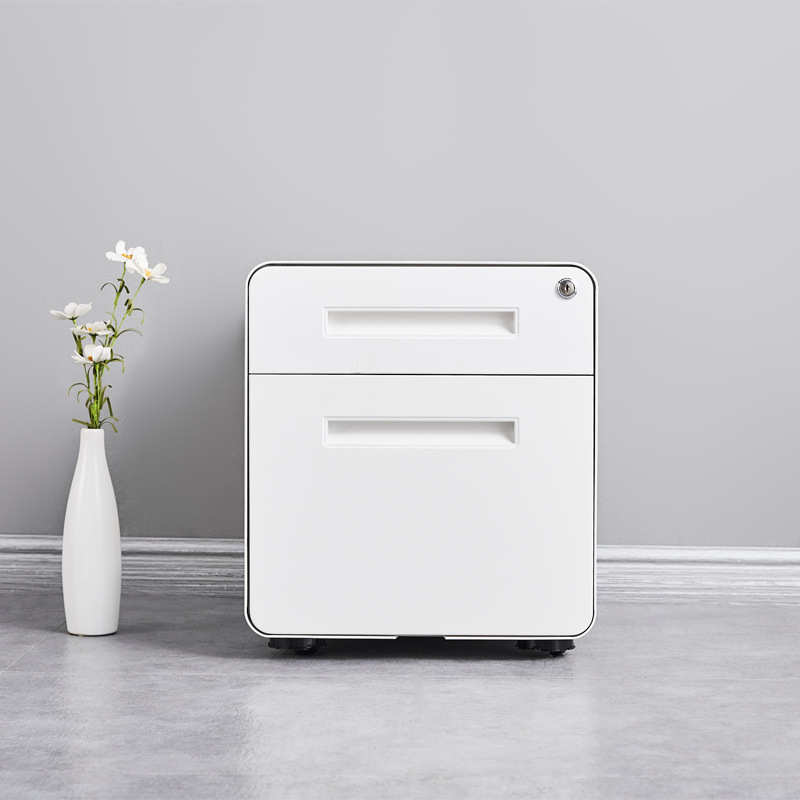 小边框移动锁柜活动推柜桌下外拉手床头柜抽柜圆弧活动柜矮柜三带