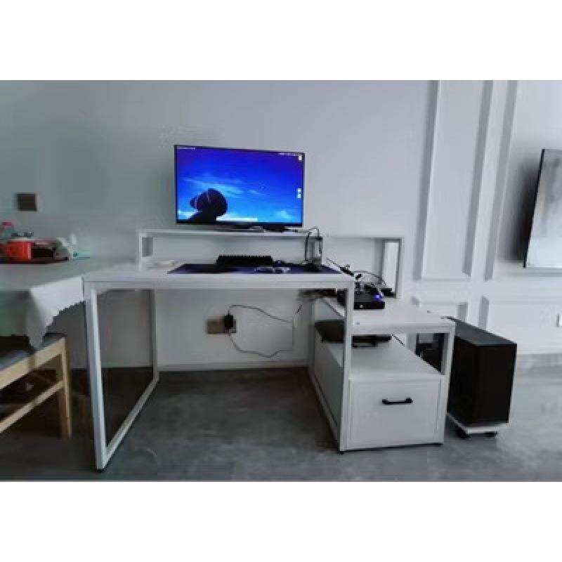 电脑桌可放打印机多功能台式双层书桌带抽屉柜多功能家用桌办公桌