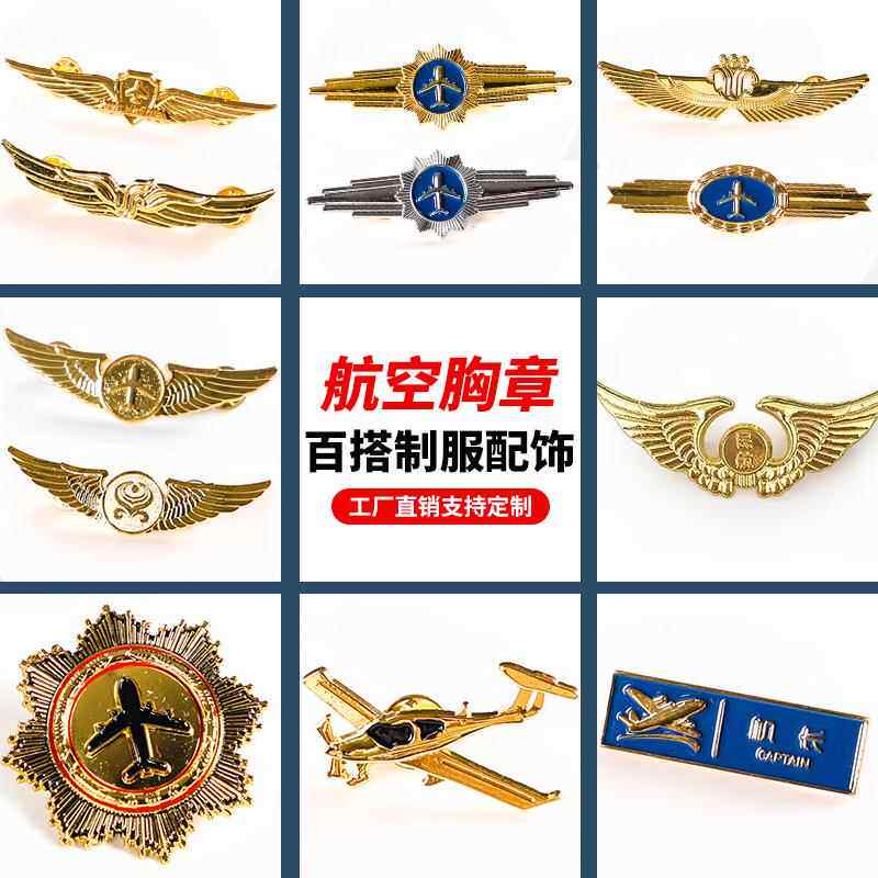 机长胸牌飞行员胸章航空胸章海航南航国航胸章配件金属徽飞机配饰