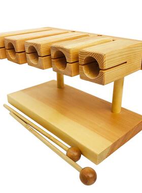 高档五音梆子 奥尔夫打击乐器 五木鱼音 樟子材质盒包松装G5-5A纸