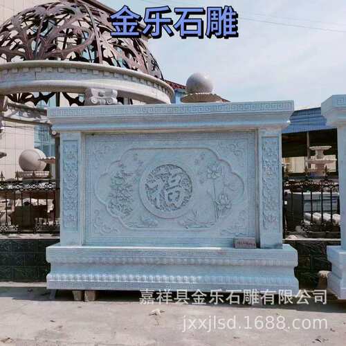 石雕壁画迎门墙制作厂家石材龙壁照壁影壁墙庭院摆放装饰