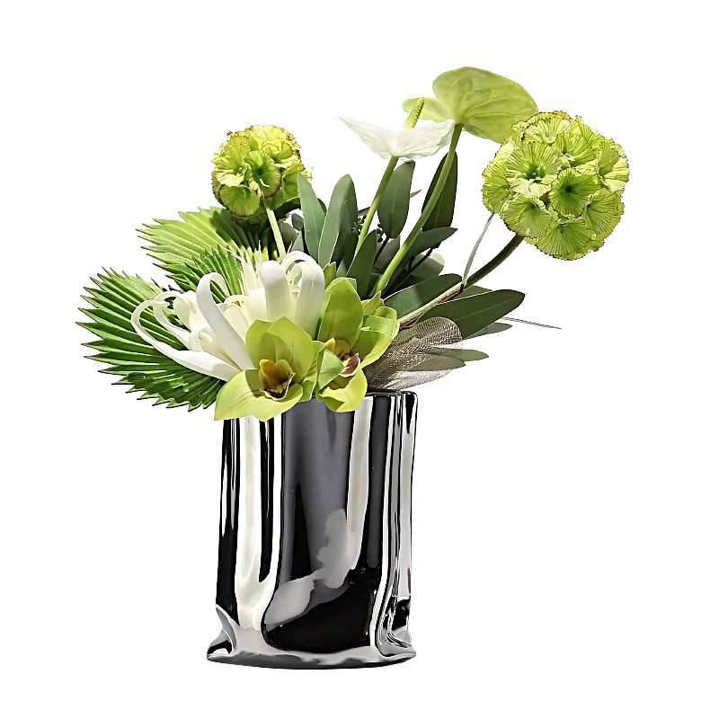 现代轻奢仿真花艺摆件样板房客厅餐桌装饰花售楼处洽谈桌软装摆设