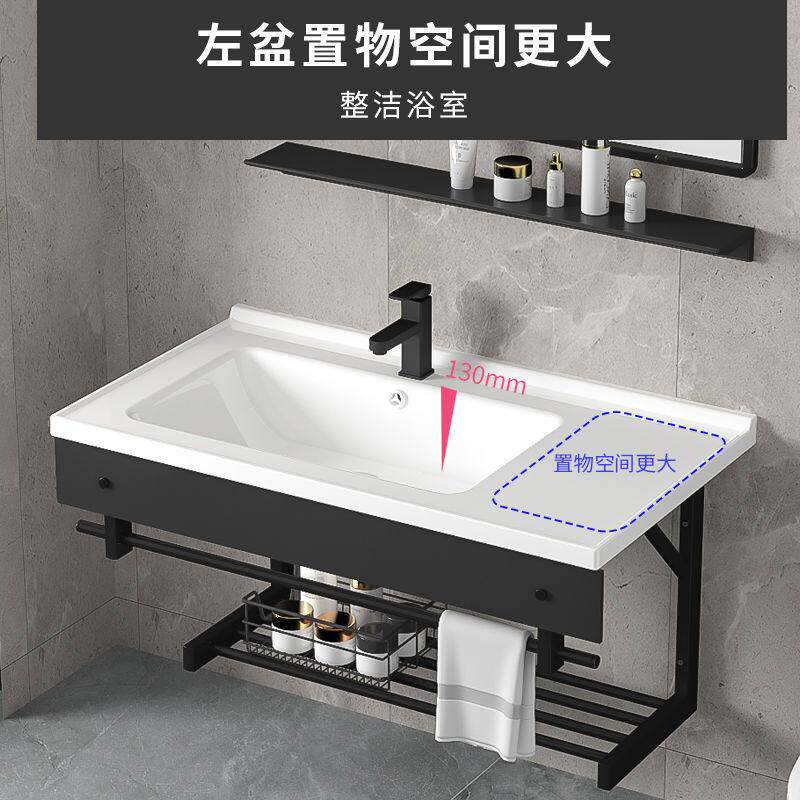 卫生间洗手盆40cm宽挂墙式洗面盆不锈钢支架一体陶瓷壁挂式小户型