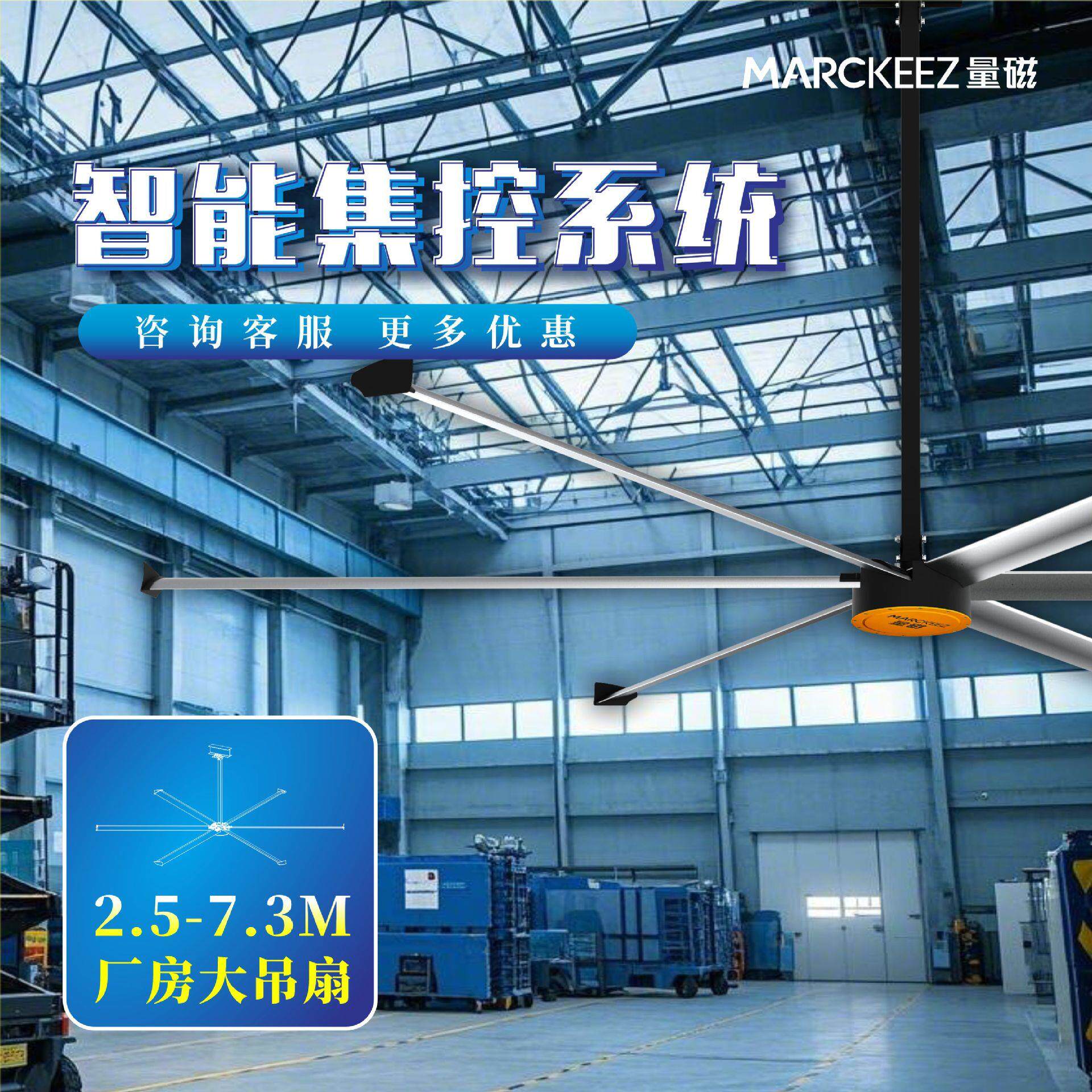 工业吊扇大功率家用工厂大吊扇工业扇直流变频风扇吊扇直供