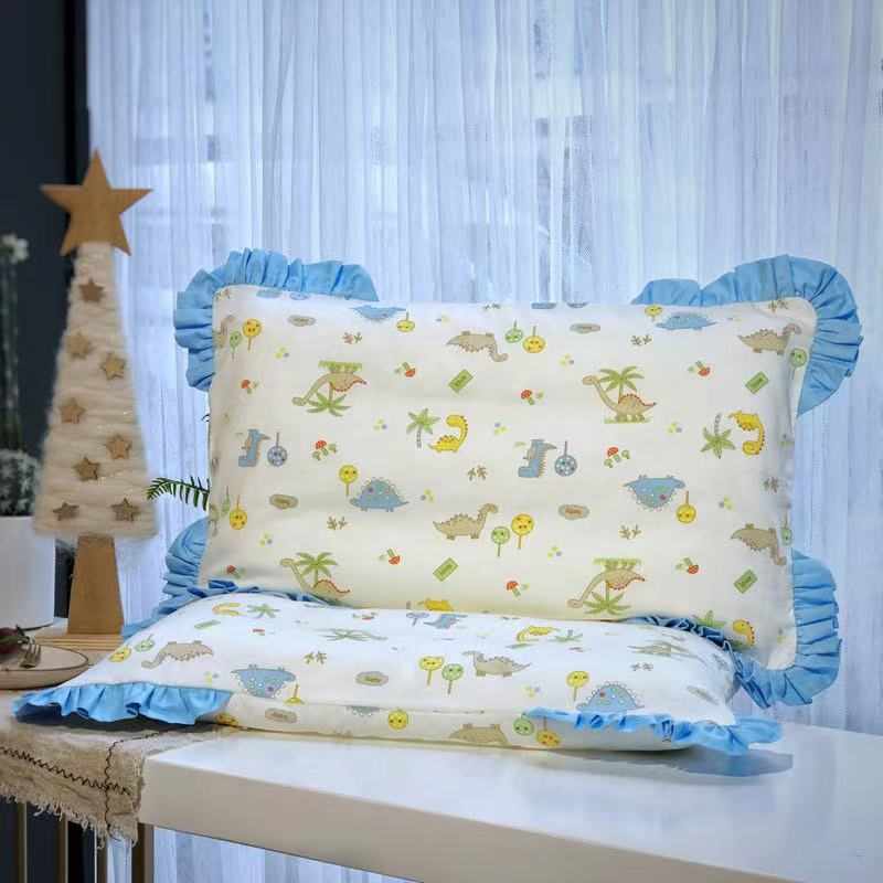 纯棉卡通儿童枕套30*50cm全棉花边枕头套35x55cm幼儿园宝宝枕芯套