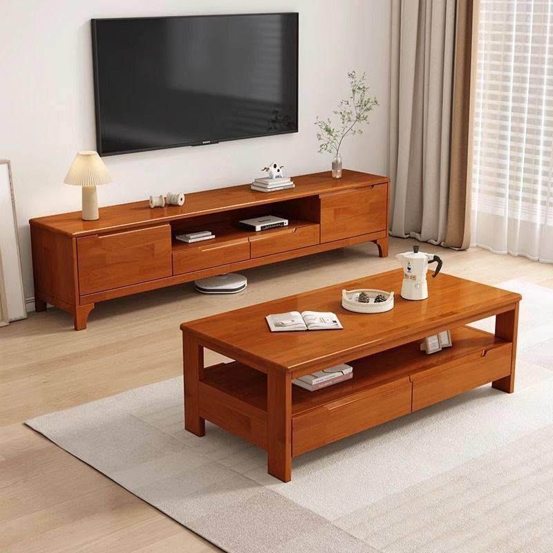 全实木电视柜小户型卧室客厅收纳储物柜一体落地电视机柜茶几组合,住宅家具,电视柜,淘宝优惠券,粉丝福利购,淘宝优惠卷