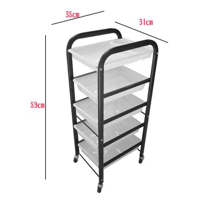 新款美发车发廊工具小推车理发店烫染发型师加固复古专用手推杠车