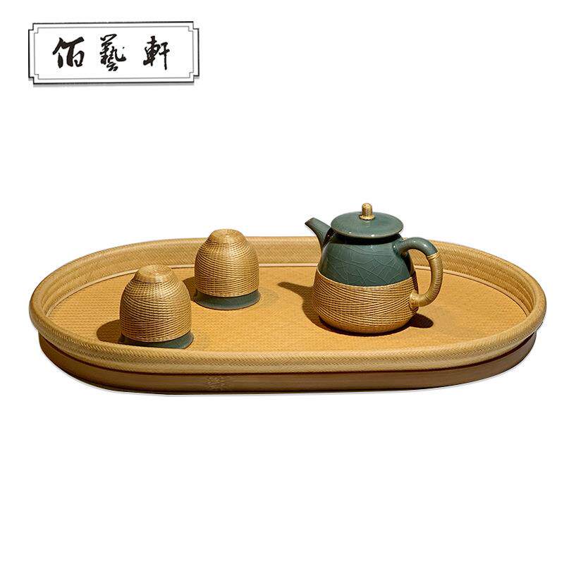 佰艺轩东阳纯手工竹编织茶盘托盘家用厂家直销