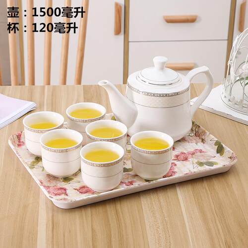 新款陶瓷具套客装家用厅婚庆现代约耐热茶泡茶壶水杯饮具简整套送