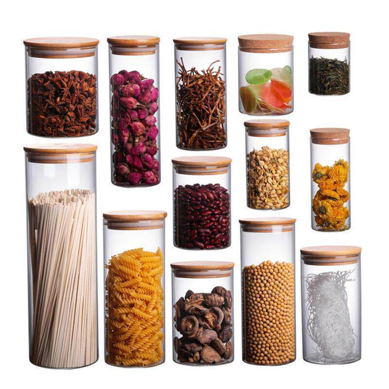 Round Glass Tea Jar Food Storage Box Preservation Container1 - 实物图