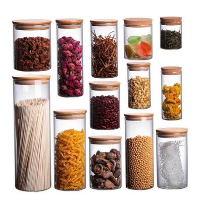 Round Glass Tea Jar Food Storage Box Preservation Container1