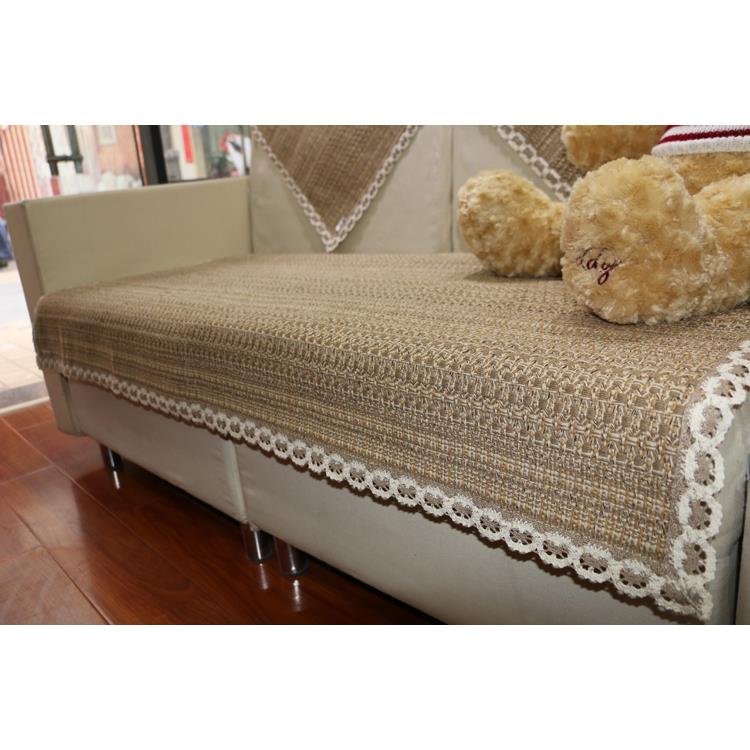 高档纯麻 四季通用棉沙发垫 简色约现代棉织布实木沙发垫防滑粗防