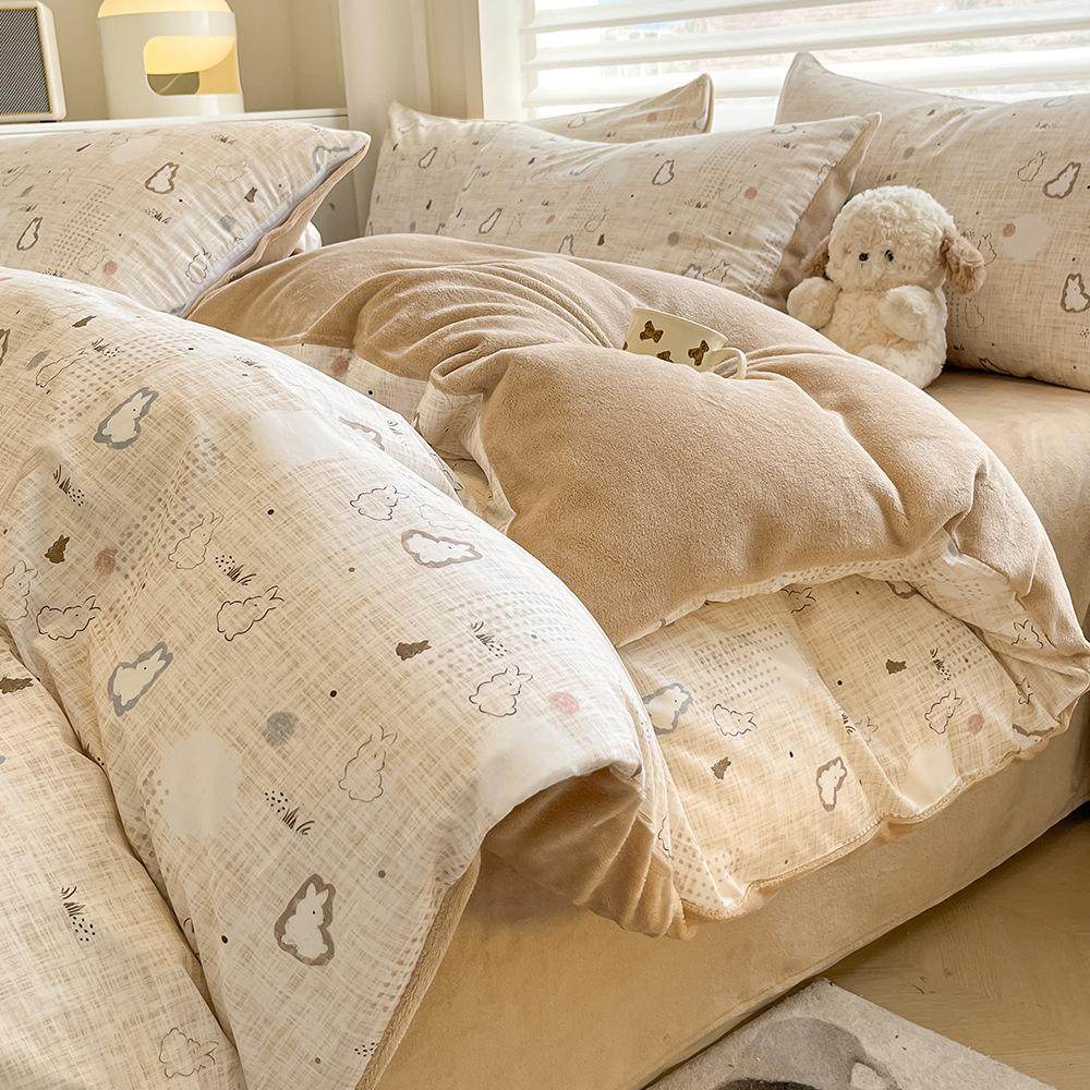 冬季保暖牛奶绒被套单件家用全棉被罩三件套单人珊瑚绒被套加绒,床上用品,学生床品套件,淘宝优惠券,粉丝福利购,淘宝优惠卷