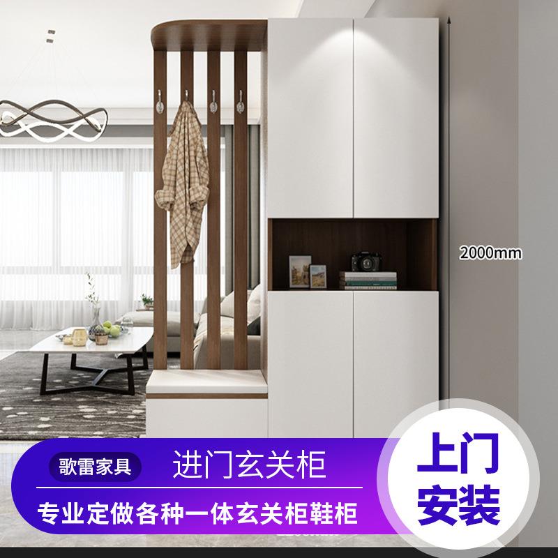 进门玄关柜鞋柜一体现代简约入户铁艺隔断柜客厅装饰柜北欧间厅柜