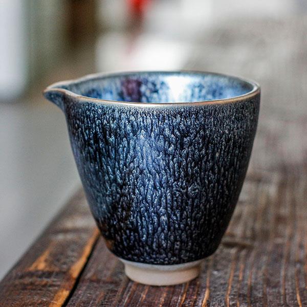 建盏百花大容量纯手工公道杯茶杯茶盏原矿铁胎陶瓷茶具茶器性价比