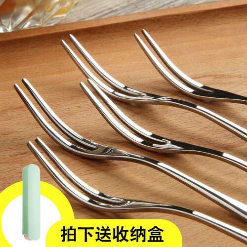 出口欧式水果叉套装不锈钢加厚家用蛋糕小叉点心叉水果插叉