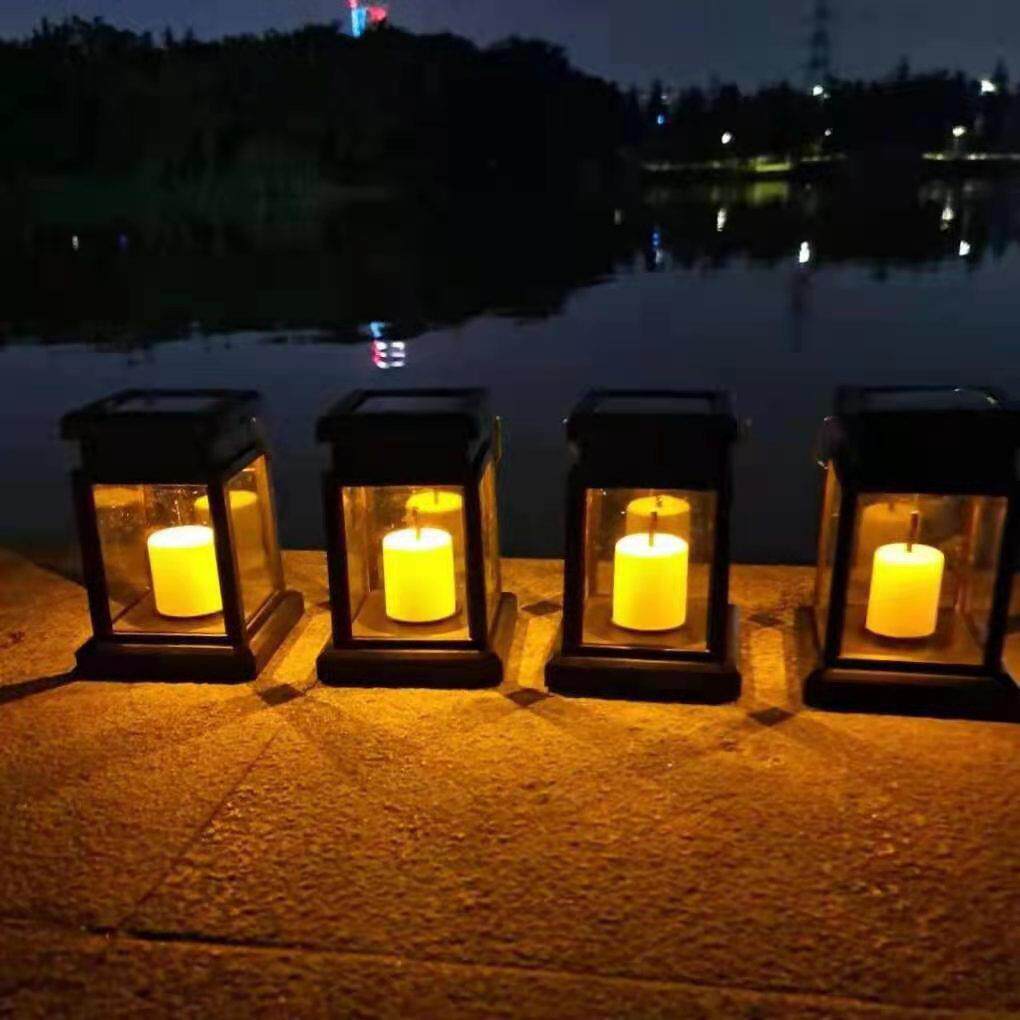 电商热卖太阳能庭院灯小宫灯蜡烛灯户外防雨吊挂灯花园阳台露台灯