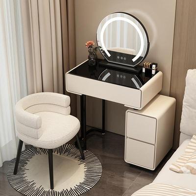 代现简约极简20937小户型实木梳妆台现卧奶油风室代简约梳妆岩板