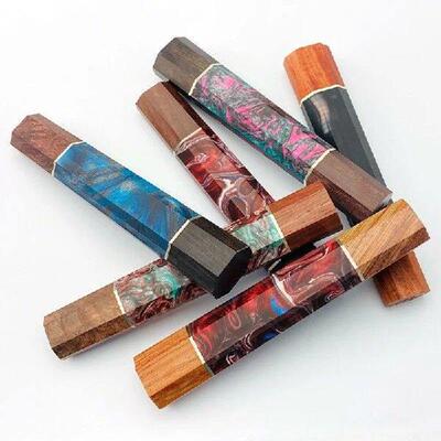 1PC Japanese Kitchen Knife Octagonal Handle Lump Wood Knife