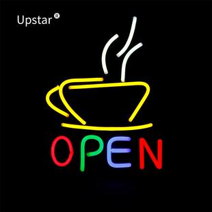 直销出口欧美柔性霓虹灯带广告牌发光字LED霓虹灯牌open