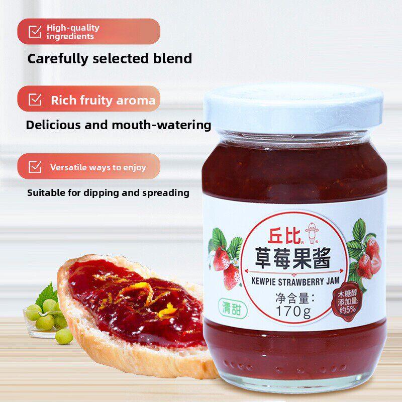 儿童吐司早餐丘比草莓果酱果酱儿童早餐面包吐司烘焙