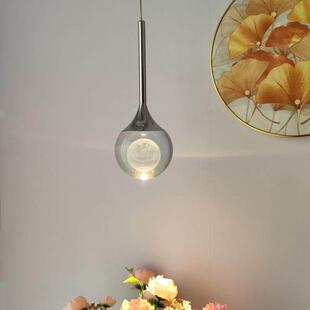 创意个性网红月球小吊灯床头吧台玄关艺术水晶吊灯中山灯饰灯具