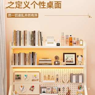 网红学生学习书桌收纳架子桌面置物架电脑办公桌上多层洞洞板书架